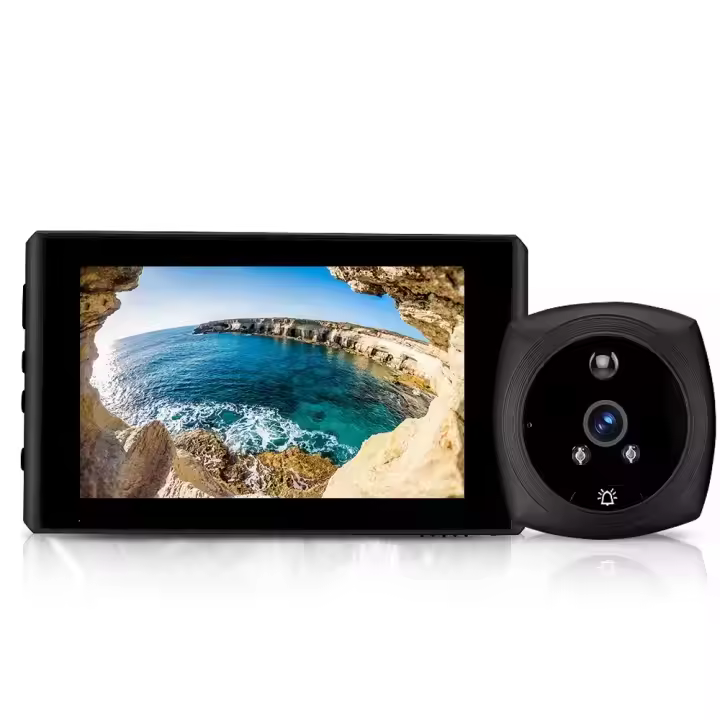 Visor de Mirilla Digital con Cámara para Puerta, 4,5, 1080P, visión nocturna inteligente, detección de movimiento PIR, Monitor Digital para Visor de puerta - 1