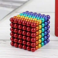Bolas magnéticas 3D de escritorio para aliviar el estrés, juguetes educativos de aprendizaje, cubo mágico, 222 piezas, Original - details 5