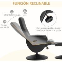Reclinable hasta 145° °   y Giratorio 360° °   con Respaldo Ajustable para Salón Dormitorio Oficina 76x81x101 cm Negro - details 3