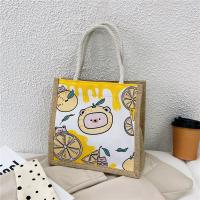 Pequeña bolsa de lino de gran capacidad fresca 2025 nueva bolsa de mano simple estudiante de dibujos animados bolsa de lona - details 1