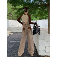 2024 nuevo estilo de verano retro pantalones vaqueros de cintura alta pantalones de pierna ancha - details 5
