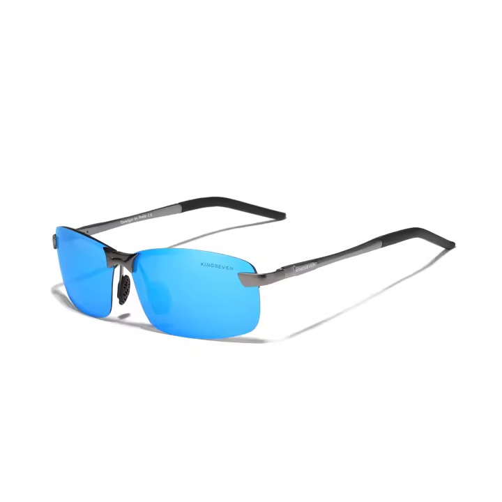 KINGSEVEN-gafas de sol de aluminio para hombre, lentes polarizadas sin montura, diseño Simple, para conducir, de marca, UV400, nueva actualización - 1