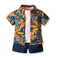 Ropa de verano para niños, camisas de manga corta estampadas, camisetas para bebés, conjunto informal de tres piezas, festival del Agua con salpicaduras - details 12