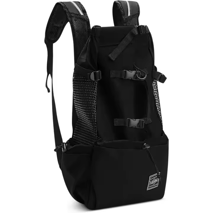 ALLSOPETS Mochila para Perros Mochila Ajustable para Perros Pequeños Medianos y Grandes Mochila Portátil para Mascotas para Viajes Camping Senderismo Escalada (Negro Carbón, M) - 1