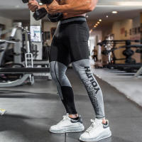 New Compression Running Pants Hombre Sport Leggings For Men Sport Legging Splicing Fabric Craft Fitness Training Pants Men Slim - details 4