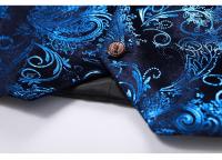 Chaleco steampunk dorado para hombre, talla asiática sin mangas, chaleco delgado, azul, rojo, plateado - details 10