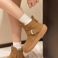 Nuevas botas planas casuales retro con hebilla de cinturón - details 7