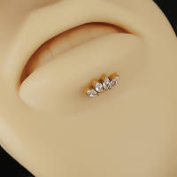 Piercing de moda G23 para mujer, joyería de titanio, tragus de circonita cúbica, 1 unidad - details 4