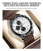Reloj Analógico de Lujo para Hombres NIBOSI Automático, Correa de Cuero, Estilo Vintage, Impermeable, Elegante - details 1