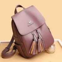 Mochila antirrobo de cuero suave de alta calidad para mujer, bolso de hombro informal, bolso escolar de gran capacidad, a la mod - details 2