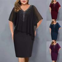 2024 nuevo elegante vestido de fiesta de verano Rhie decoración uso diario ceñido al cuerpo de talla grande de gasa vestido de banquete para mujer - details 1