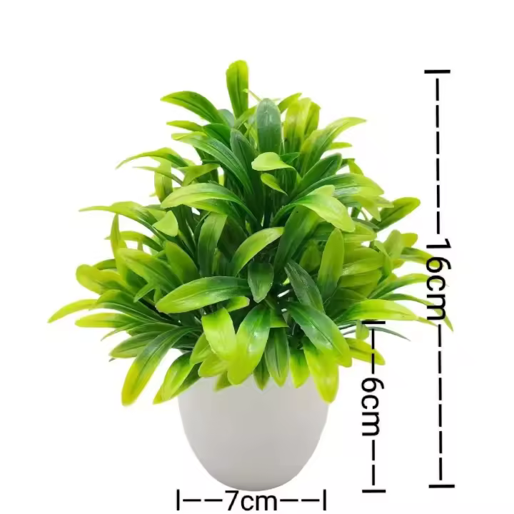 Plantas artificiales con macetas de plástico, vegetación perfecta para el hogar, raciones, escritorio de oficina, sala de estar y cama, 1 ud. - 1