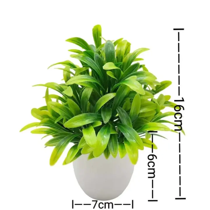 Plantas artificiales con macetas de plástico, vegetación perfecta para el hogar, raciones, escritorio de oficina, sala de estar y cama, 1 ud. - 1