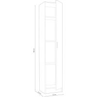 Armario Multiusos, 1 Puerta, Color Blanco, Medidas: 37 cm (Largo) x 180 cm (Alto) x 37 cm (Fondo) - details 2