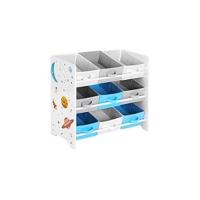 Organizador de Juguetes y Libros para Niños, Estantería de Almacenamiento Multifuncional con 2 Cajas, Gran Capacidad, Tema Universal, para Dormitorio, Salón, Blanco GKR42WT - details 14