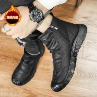 Resistente al desgaste para otoño e invierno, botas de ante negras antideslizantes, zapatos nuevos para hombre, botas cómodas de cuero de caña media - details 14