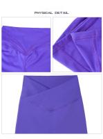 Pantalones cortos ajustados de cintura cruzada, Shorts de secado rápido para gimnasio, Yoga, levantamiento de cadera, elásticos, cintura alta, correr, Fitness - details 14