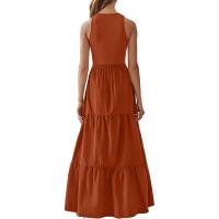 Vestido Bohemio De Playa Largo Para Mujer Elegante Sin Mangas Color Sólido Vintage Vestido De Fiesta Maxi Con Swing Grande Silueta A-Line Para Verano - details 21