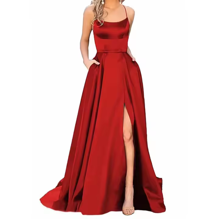 vestido de graduación, falda larga elegante sin espalda para mujer, vestido formal grande, falda, - 1