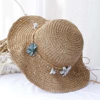 Sombrero de paja hecho a mano estilo cubo de moda sun ral sombrero de ganchillo de sol Multicolor para playa, viajes y vacaciones - details 2