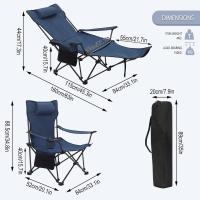 Juego de 2 Sillas de Camping Sillas Plegables, Silla de Acampada Portátil, Ligera para Picnic, Playa, Jardín, Pesca, con Portavasos, Gris - details 20