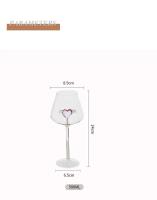 Gran capacidad 3D Dia Rosa de cristal con alas de corazón incorporado copas de vino tinto copas copas regalo 1 PC - details 0