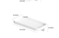 Canal de drenaje para baño, pequeños accesorios blancos, estante de baño montado en la pared no perforado, escape de productos de lavado - details 12