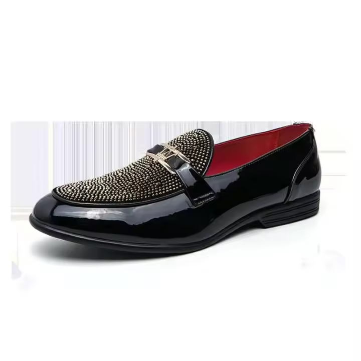 2023 nuevo vestido de cuero de moda de estilo italiano para hombres, zapatos casuales de negocios, zapatos puntiagudos de talla grande - 1