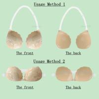Sujetador Invisible de encaje con espalda descubierta para mujer, Bralette adhesivo de realce, lencería adhesiva de silicona con correa transparente Sexy, ropa interior - details 5