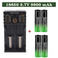 Batería recargable de iones de litio para ventilador eléctrico, 1 piezas, 18650, 3,7 MAh, 4 piezas, 9800 V, cargador - details 5