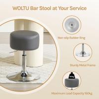 Taburete de Maquillaje Redondo Pequeño Giratorio de Altura Ajustable Taburete Bar Bajo PU para Tocador, Dormitorio, Oficina en Casa y Salón Blanco, BH14ws-1 - details 38