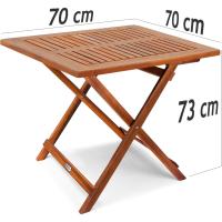 Mesa Plegable de Madera de Acacia 70x70cm Mesita de Jardín Mesa Portátil Exterior Balcón - details 2