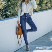 Vaqueros de cintura baja para mujer, tendencia 2025, estilo holgado en gris - details 2