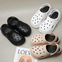 Sandalias de plataforma gruesas huecas para mujer, zuecos de fondo grueso de Eva, zapatillas para mujer, calzado de jardín antideslizante para exteriores, verano 2024 - details 2