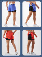 Shorts De Correr Para Hombre 2 En 1 Secado Rápido Entrenamiento De Gimnasio Fitness Running Pantalones De Verano Shorts Deportivos Con bolsillos exteriores - details 15