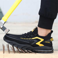Zapatos de Trabajo Seguros Transpirables con Punta de Acero Zapatillas de Trabajo Antideslizantes para Hombres en Negro - details 10