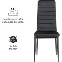 Sillas de Comedor de 4 Piezas Elegantes Resalto Alto, Asiento Ergonómico, Diseño con Costuras Decorativas Material de Piel Sintética, Estructura de Acero - details 12