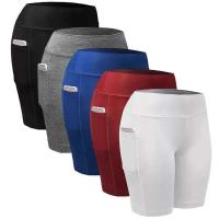 Pantalones cortos de yoga para mujer, pantalones cortos deportivos de verano, entrenamiento de motociclista, pantalones cortos deportivos para correr, ropa deportiva de secado rápido con bolsillo transpirable - details 3