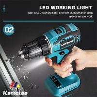 Taladro de Impacto Inalámbrico Kamolee 10mm/13mm con Cerdas para Bricolaje en Casa Herramientas Eléctricas Compatible con Batería Makita 18V - details 11