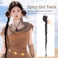 Extensiones de cabello trenzado largo sintético, trenzas de boxeo, peluca con cabeza de bola de Hip Hop, Clip de garra, trenzas torcidas naturales, cola de caballo para mujeres/niñas - details 8