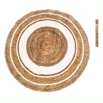Alfombra de Yute ø 80 Cm Caison - Resistente y Duradera - Diseño Rústico y Elegante - 1