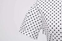 Elegante Vestido Midi con Cinturón Estilo Retro de Puntos Blancos y Negros - details 8