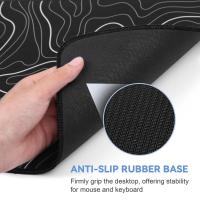 1 Uds alfombrilla de ratón para juegos alfombrilla de teclado grande 31,5x11,8 pulgadas alfombrilla de ratón topográfica alfombrilla de ratón blanca y negra para teclado con Anti-Sl - details 1