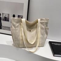 Bolso tote de lona de gran capacidad, viaje diario de alto valor, libro de ropa de estudiante literario y artístico versátil, bolso bandolera de tela al ir a trabajar y salir - details 2