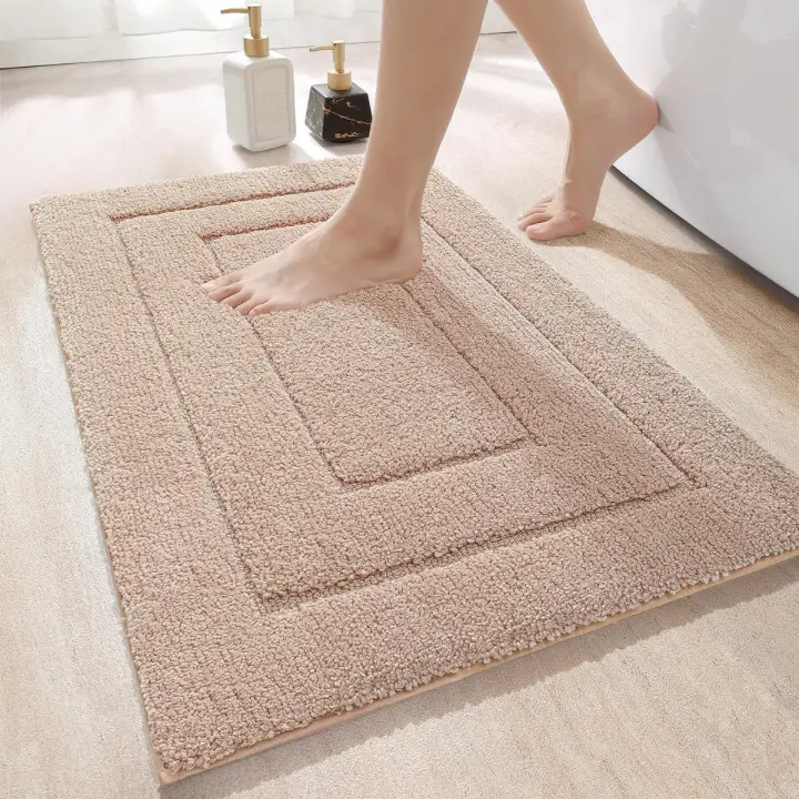 Alfombra de baño de microfibra lavable a máquina, suave, antideslizante y súper absorbente - 1