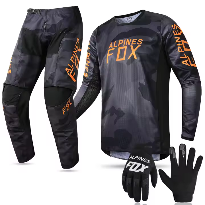 Pantalones de Moto Cross MTB Conjunto de Ropa de Motocicleta para Hombres Equipo de Carreras Off-road Adecuado para Ciclismo Set de Guantes de Moto - 1