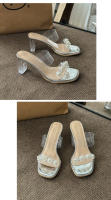 Sandalias de Moda Versátiles Tacón Medio Transparente Diamondes de Imitación Zapatillas Geniales - details 17