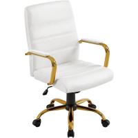Silla de Trabajo Ajustable de Altura Diseño de Resalto Material Sintético Negro - details 2