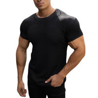 Muscleguys Camiseta de Punto Manga Corta a Rayas, Ajuste Delgado, Ropa de Gimnasio de Verano para Hombres - details 1