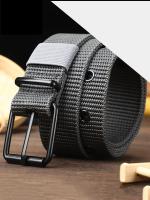 Cinturón táctico de nailon con hebilla para hombre, cinturilla de lona de Color sólido para exteriores, alta calidad - details 0